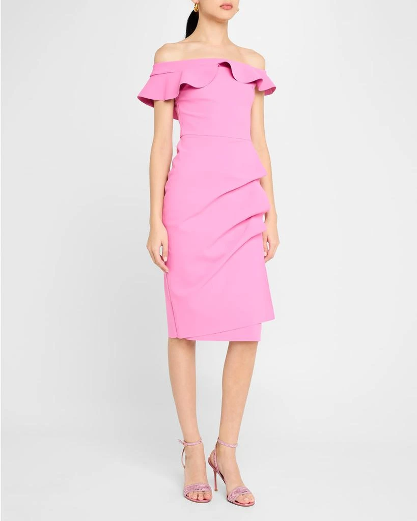 Chiara Boni Nidandre Off-Shoulder Ruffle Midi Dress 4