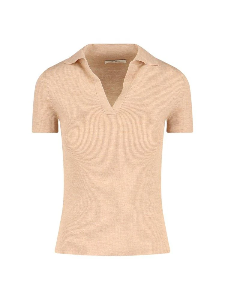 Max Mara Max Mara Albero Short-Sleeved Ribbed Polo Shirt