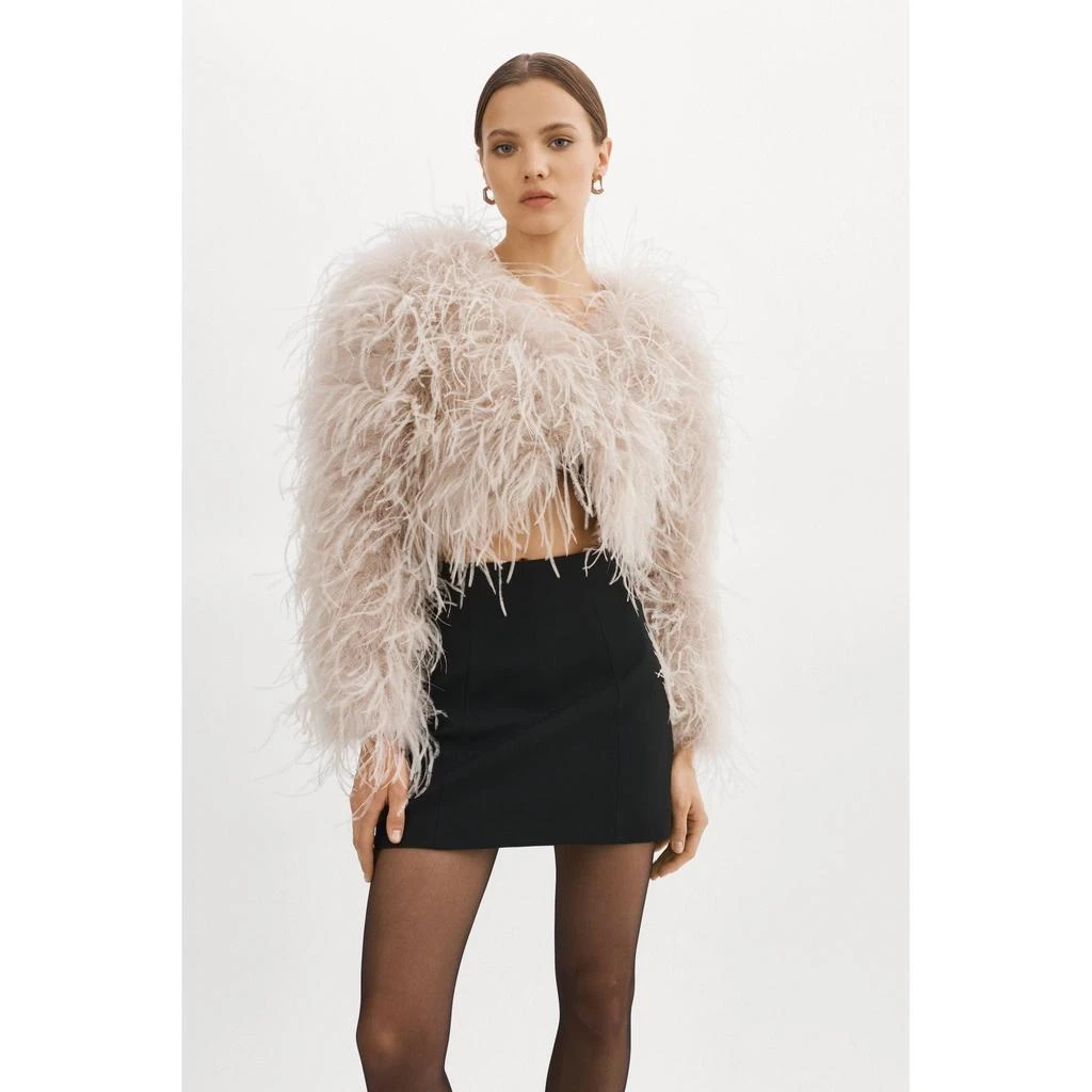 Shop Hallie Ostrich Feather Jacket on Sale at BeyondStyle – Get