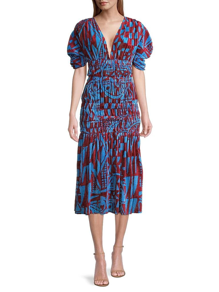 knee length dresses for ladies Camel Wrap V Neck Smocked High Waist Velvet Midi Dress  Boldly Fashionable  Boutique
