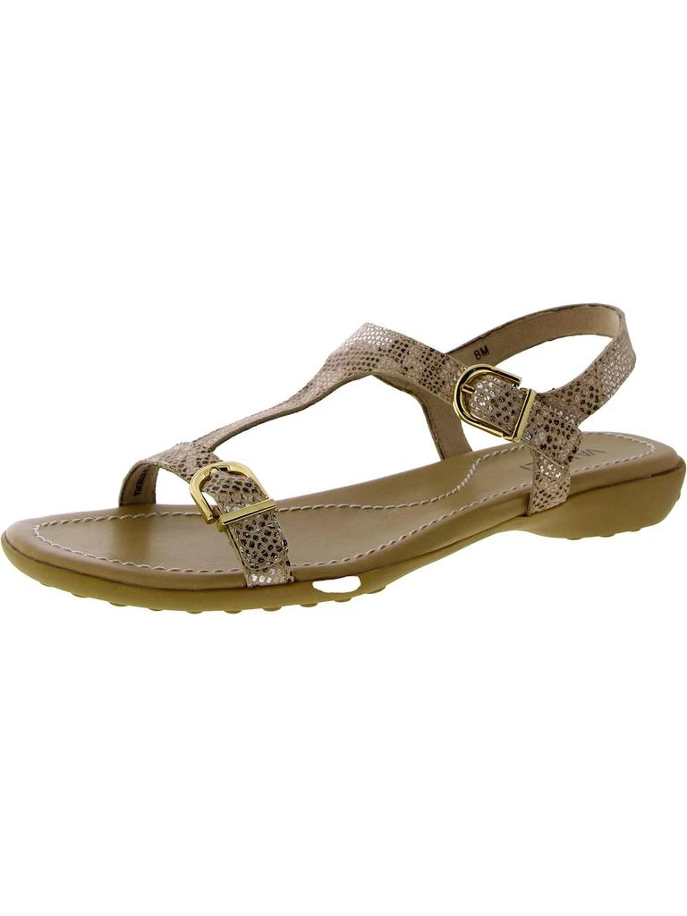 Vaneli Taletha Womens Patent Leather Embossed T-Strap Sandals 1