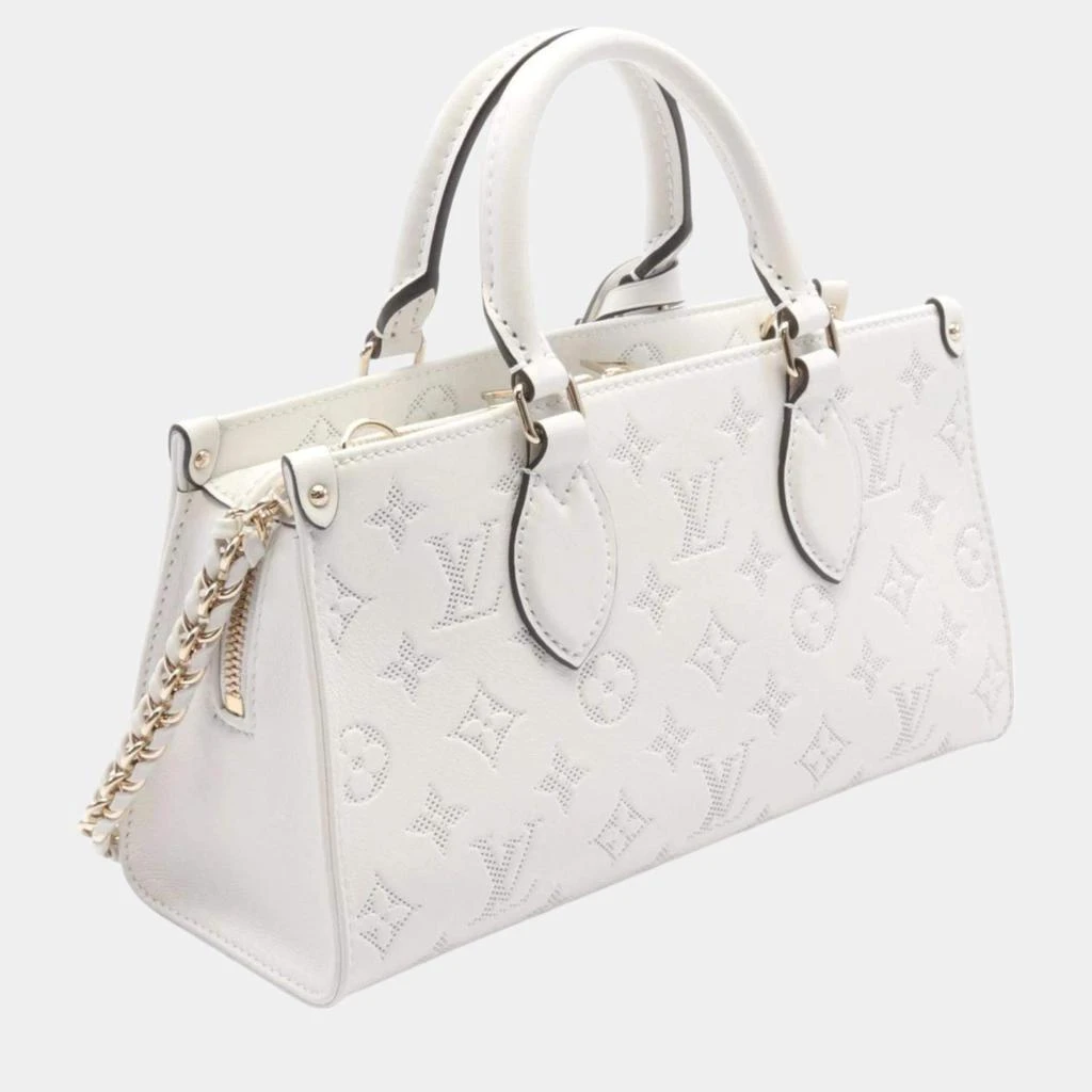 Louis Vuitton Louis Vuitton White Leather On The Go Ew Monogram Handbag 3