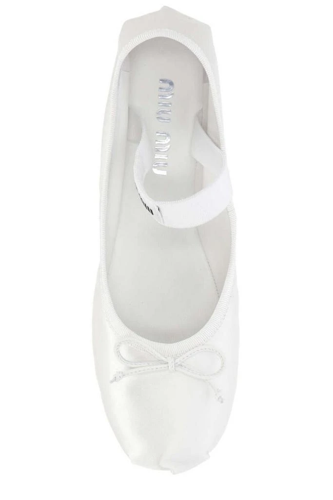 Miu Miu Miu Miu Bow-Detailed Slip-On Satin Ballerina Shoes 4