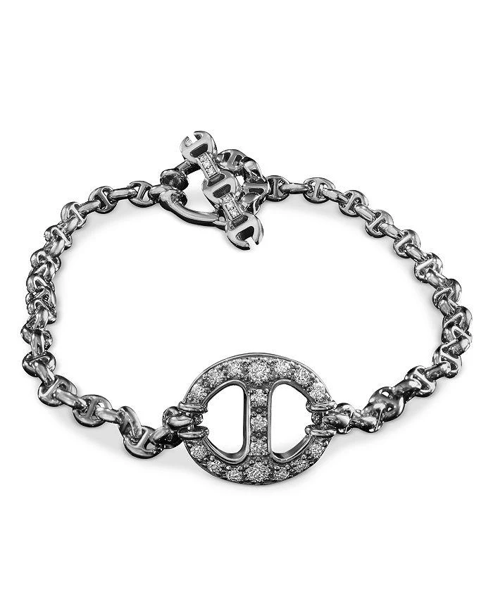 Hoorsenbuhs 18K White Gold Open Link Diamond Large Link Toggle Bracelet 1