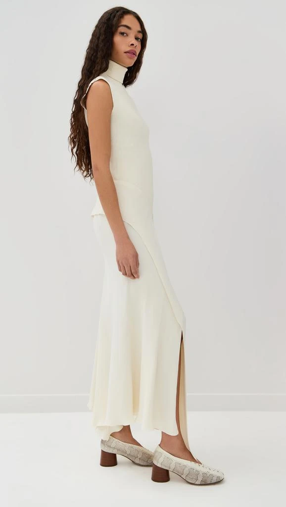 Victoria Beckham Cap Sleeve Knit Detail Midi Dress 3
