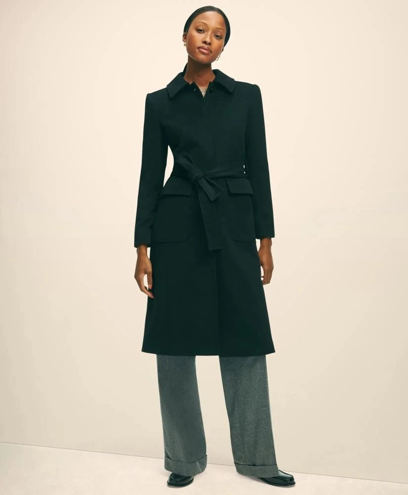 Brooks Brothers Brushed Wool Twill Wrap Coat 1