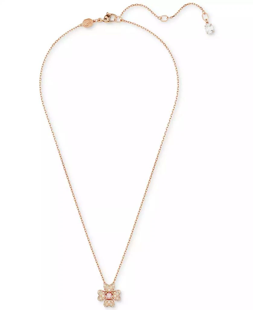 Swarovski Rose Gold-Tone Idyllia Crystal Clover Pendant Necklace, 15" + 2-3/4" extender 2