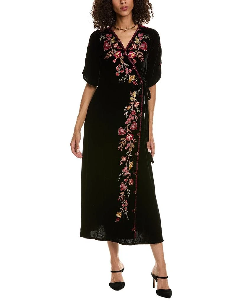 Johnny Was Johnny Was Lilith Velvet Silk-Blend Wrap Dress 1