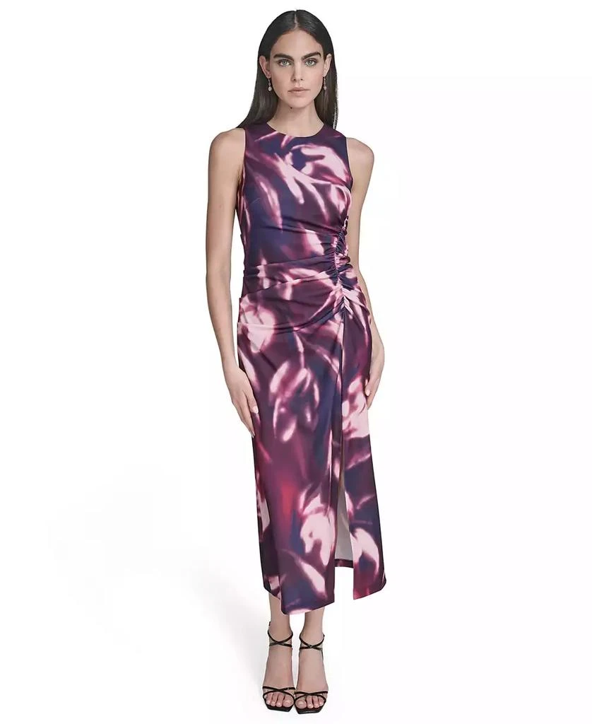 Vince Camuto Petite Printed Sleeveless Midi Dress - Purple - Size 4P Vince Camuto Petite Printed Sleeveless Midi Dress - Purple - Size 4P