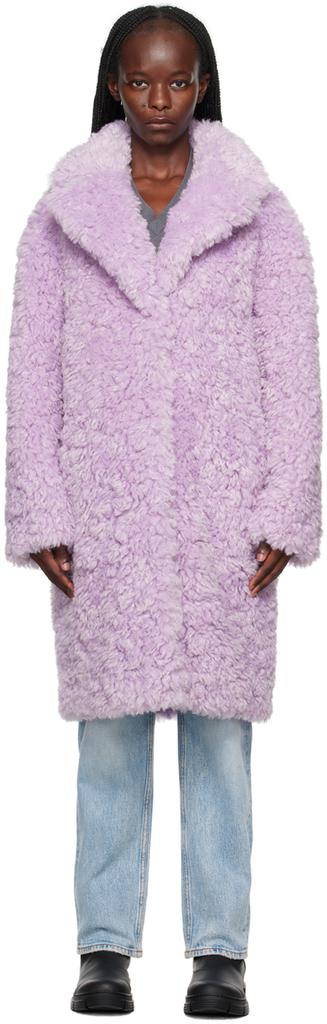 Stand Studio Purple Camille Cocoon Faux-Fur Coat