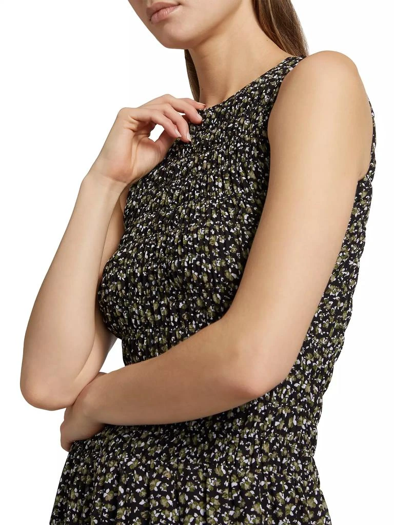 Michael Kors Smocked Floral Fit & Flare Maxi Dress 6