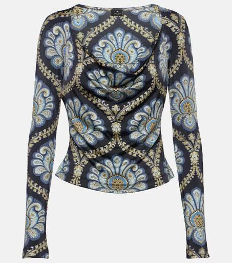 ETRO Scoop-neck paisley jersey top 1