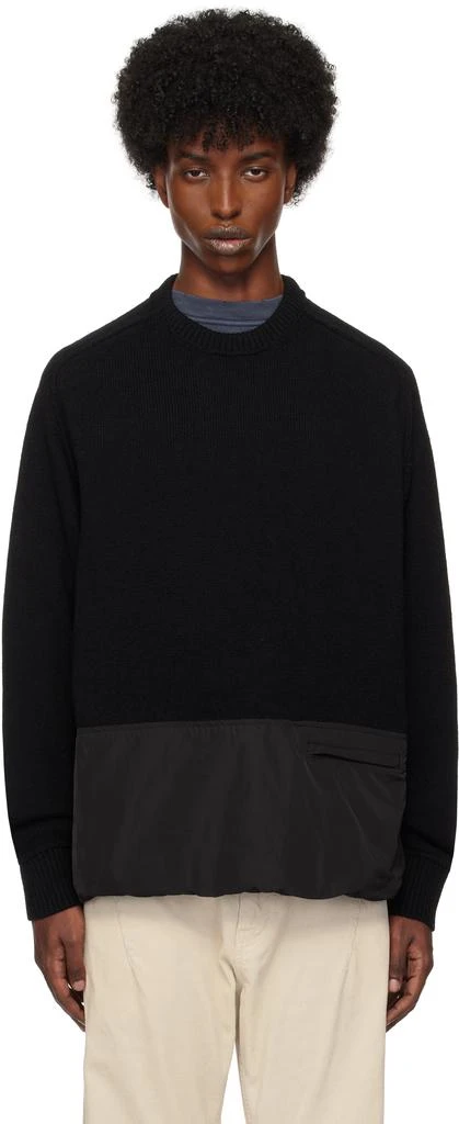 UNDERCOVER Black Paneled Knit Sweater 1
