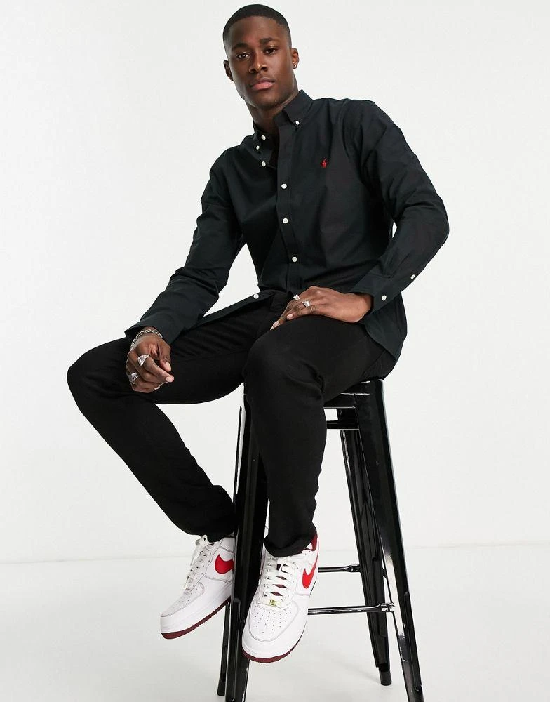 Ralph Lauren Polo Ralph Lauren slim fit stretch poplin shirt in black 4