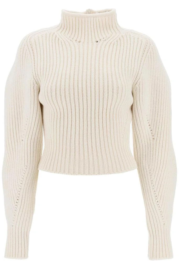 ALAIA ribbed sweater with curved sleeves 1