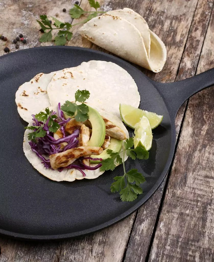 Victoria Cast Iron 10.5" Griddle and Crepe Pan 9