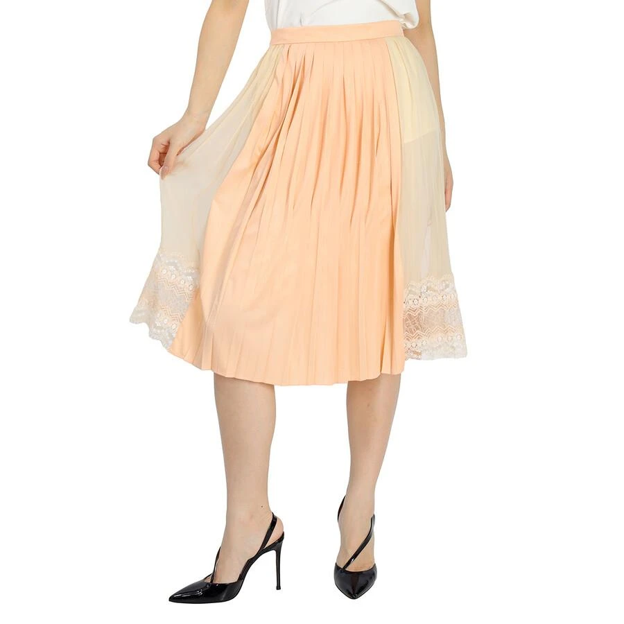Burberry Ladies Lace Detail Silk Soft Peach Skirt