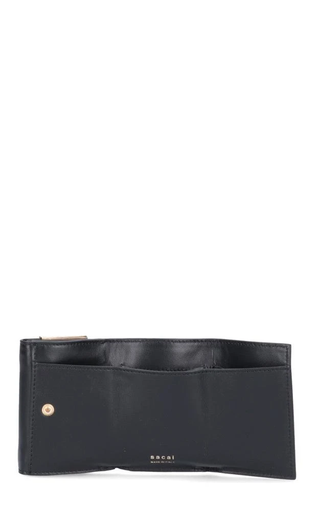 Sacai Rectangular Black Wallet With Gold-Tone Accent 2