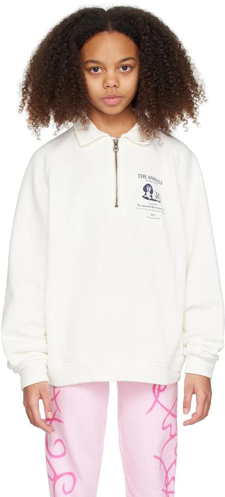 The Animals Observatory Kids Off-White Seahorse Sweatshirt