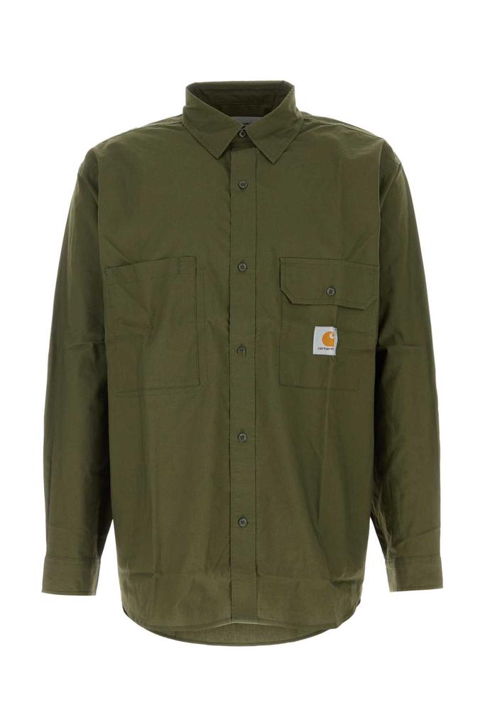 Tシャツ・カットソー Carhartt Bottle green poplin L/S Irwin Shirt (I034530 41XX) Carhartt Bottle Green Poplin L/s Irwin Shirt TURTLE L