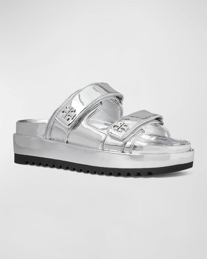 Tory Burch Kira Metallic Dual-Band Mule Sandals 2