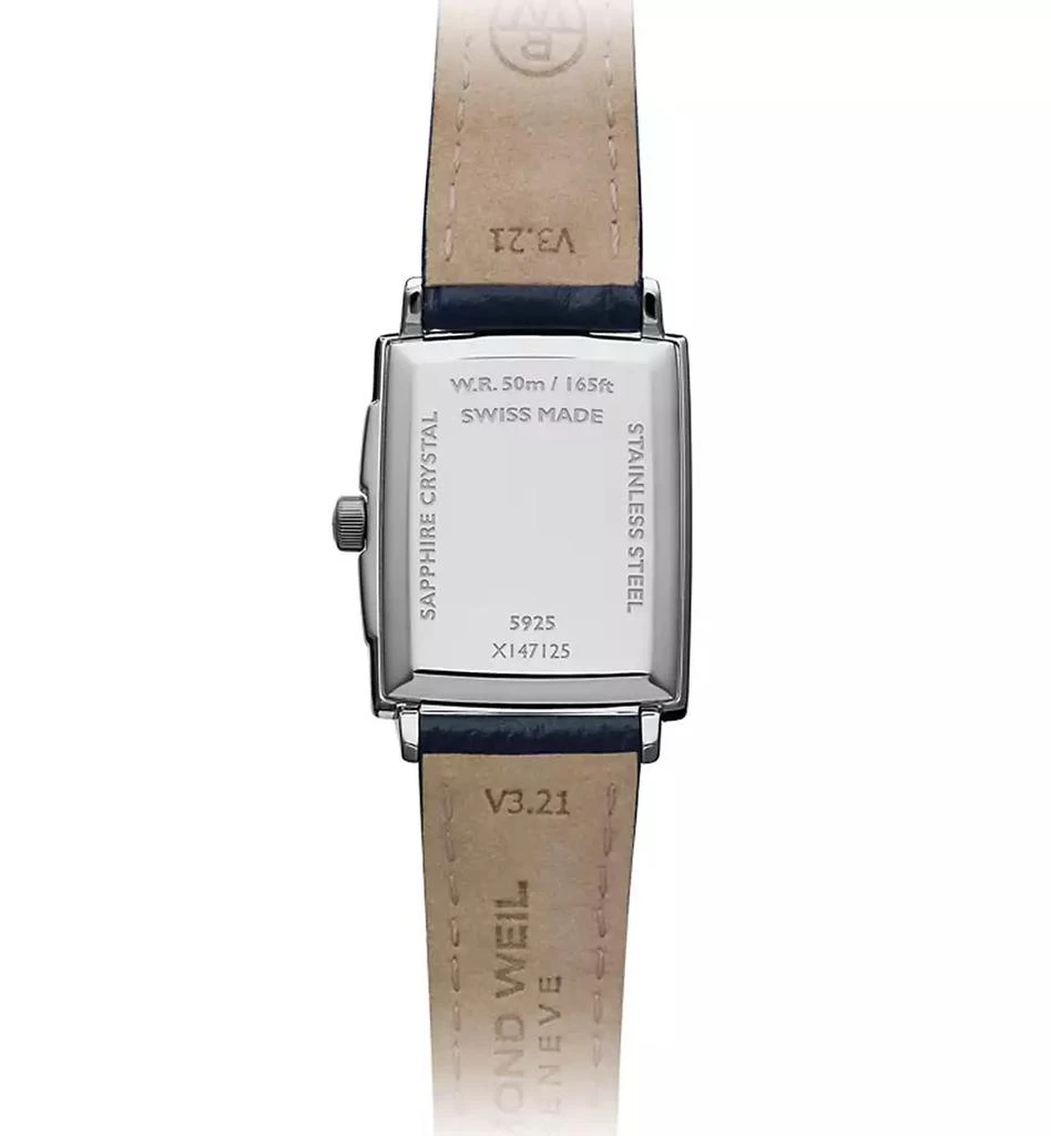 Raymond Weil Women
s Swiss Toccata Blue Leather Strap Watch 22.6x28.1mm 3