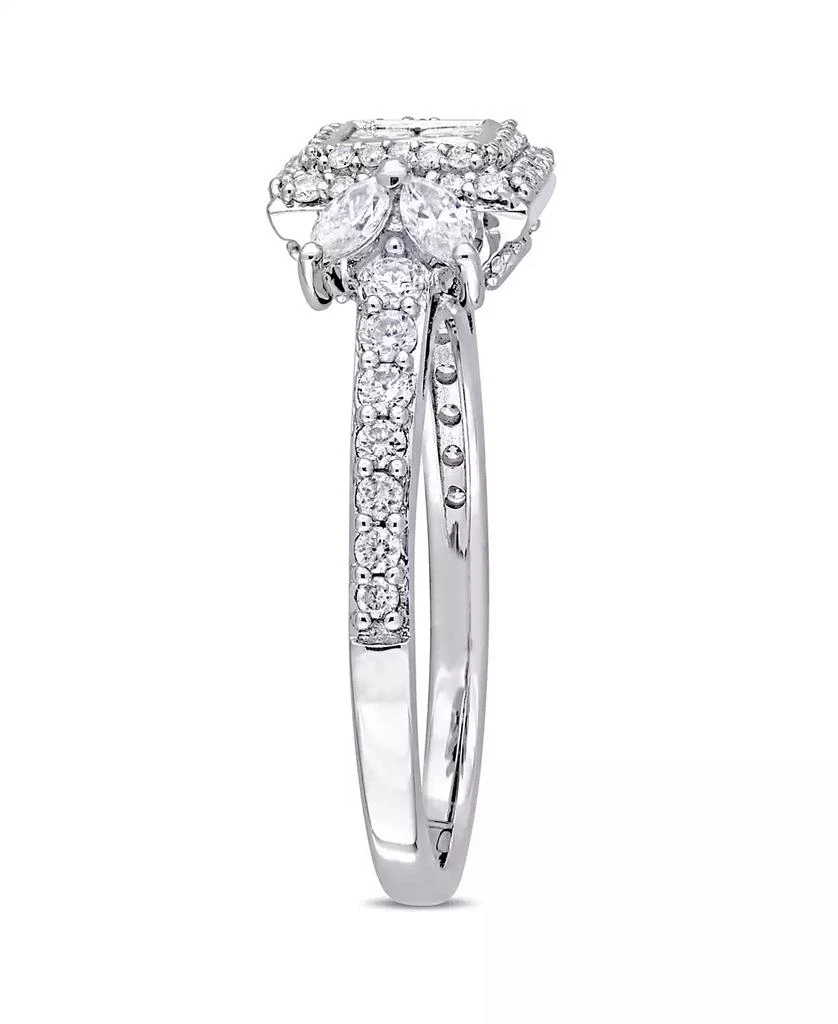 Macy's Princess- Cut Certified Diamond (1 ct. t.w.) Quad Halo Engagement Ring in 14k White Gold 4
