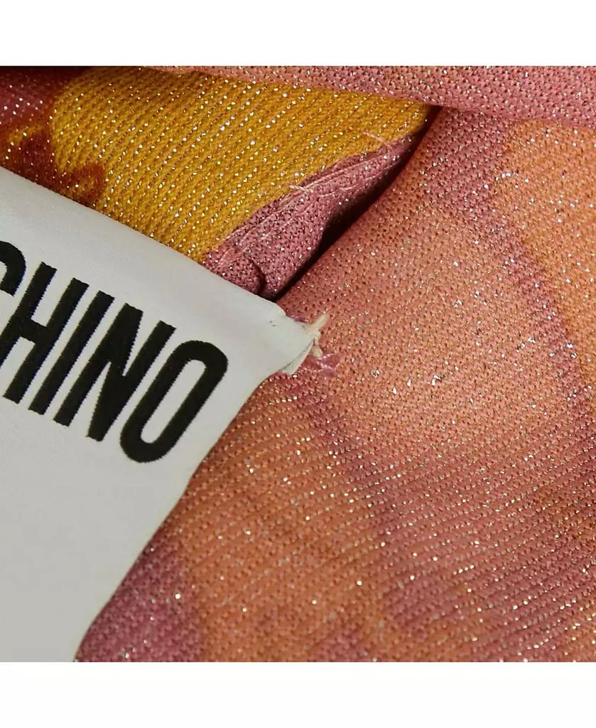 Pre-Owned Moschino Women's Couture Pink Printed Lurex Jersey Sequin Trim Jumpsuit 6