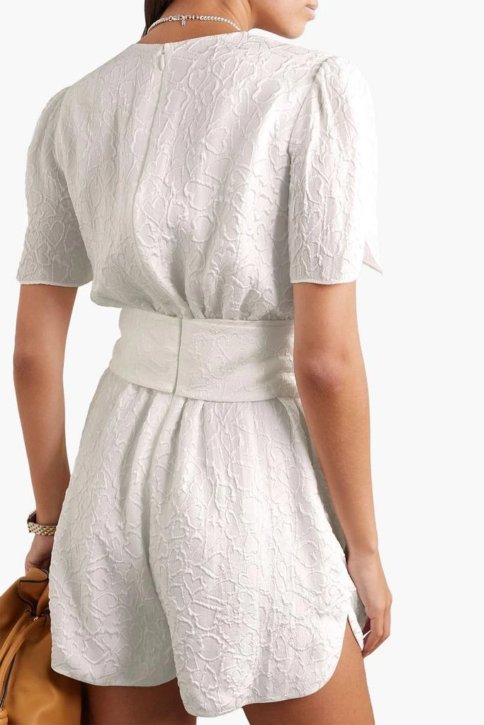 Stella McCartney Lila belted silk-blend cloqué playsuit 3