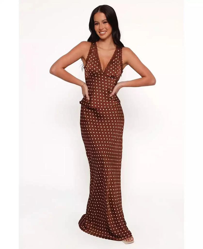 brown polka dot dress topshop Burgundy Corduroy Baby Doll Mini Mod Dress main image 1