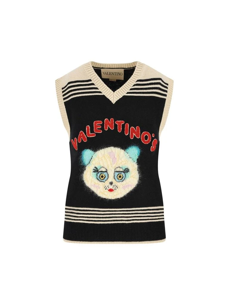 Valentino Valentino Cat Motif V-Neck Vest 1