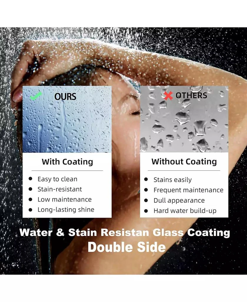 Streamdale Furniture 56" -60" W x 70" H Frameless Shower Door, Sliding Shower Door, Premium 5/16" (8mm) Thick Tempered Glass Shower Enclosure with Towel Bar, Double Side Easy Clean Coat, Brushed Nickel Finished With Buffe 4