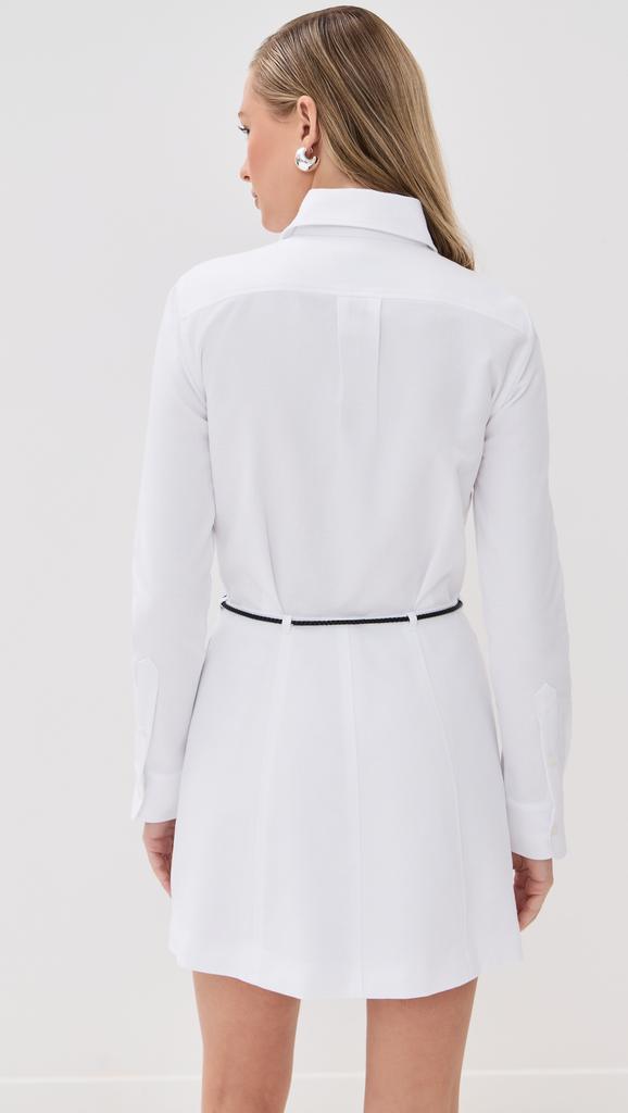 Brandon Maxwell The Lula Collared Shirt Dress with Mini Bubble Skirt