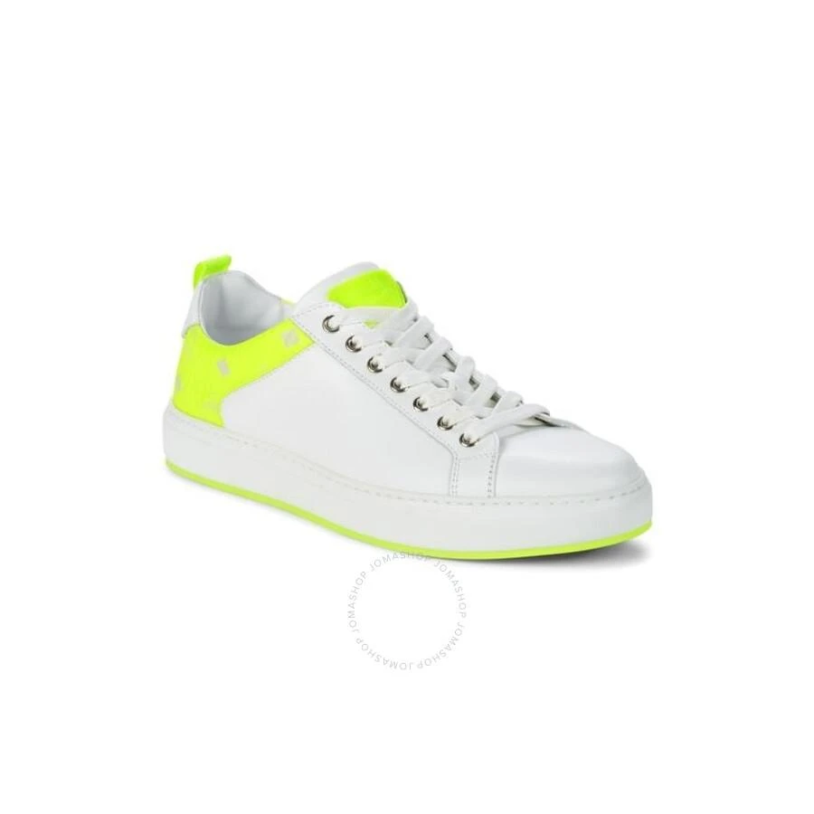 MCM Neon-Trimmed Leather Sneakers 2