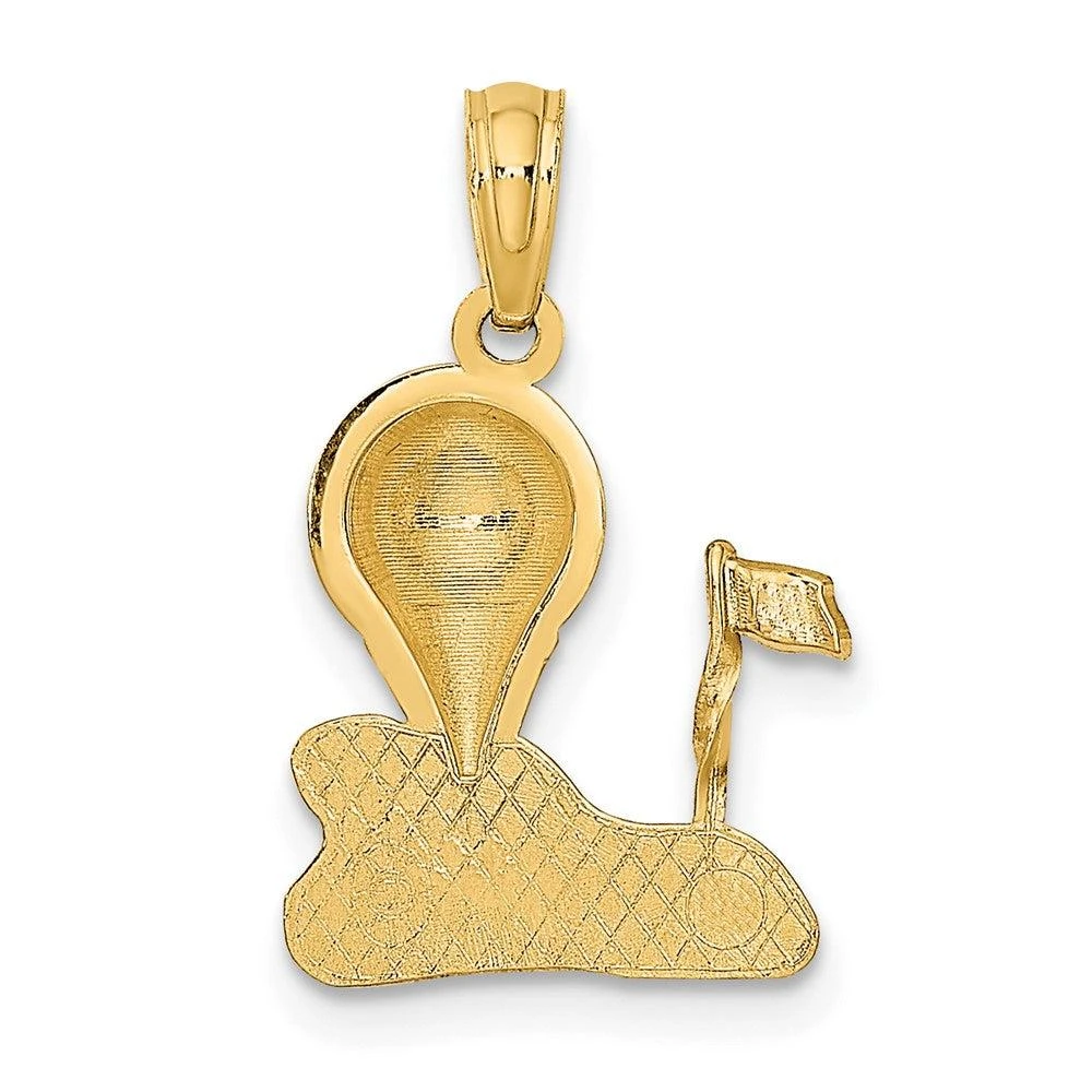 Diamond2Deal 10k Yellow Gold Solid Polished Golfing Charm Pendant 4