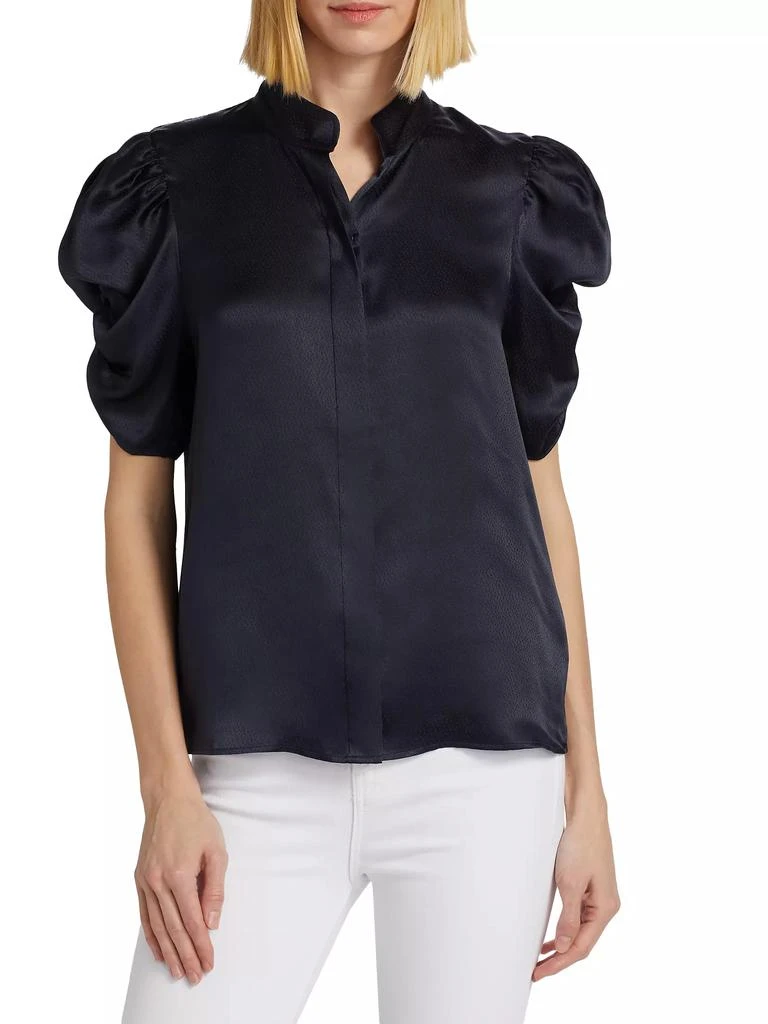 FRAME Puff-Sleeve Silk Blouse 3