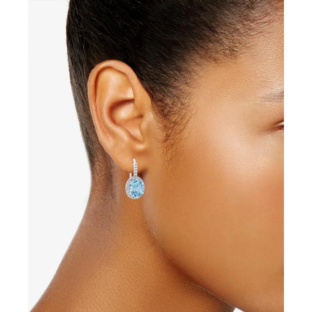 Macy's Blue Topaz (6-3/8 ct. t.w.) and Diamond Accent Drop Earrings in Sterling Silver 2