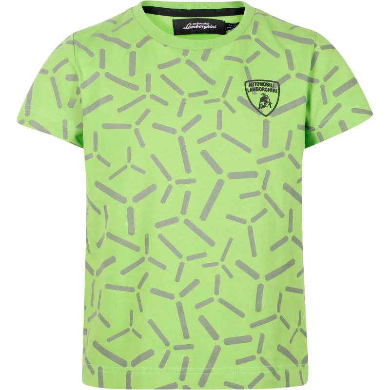 AUTOMOBILI LAMBORGHINI Logo t shirt in green 1