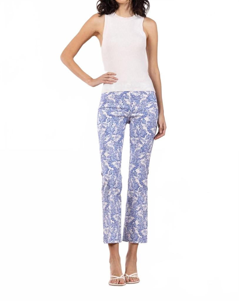 Avenue Montaigne Leo Pant In Blue Paisley
