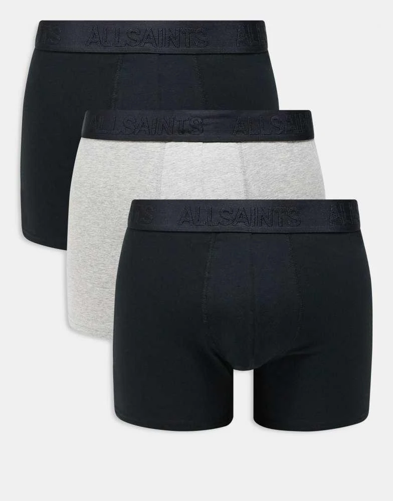ALL SAINTS AllSaints 3-pack cotton boxer brief in black and grey 1
