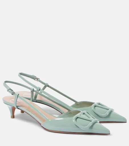 Valentino VLogo Signature 40 leather slingback pumps 1