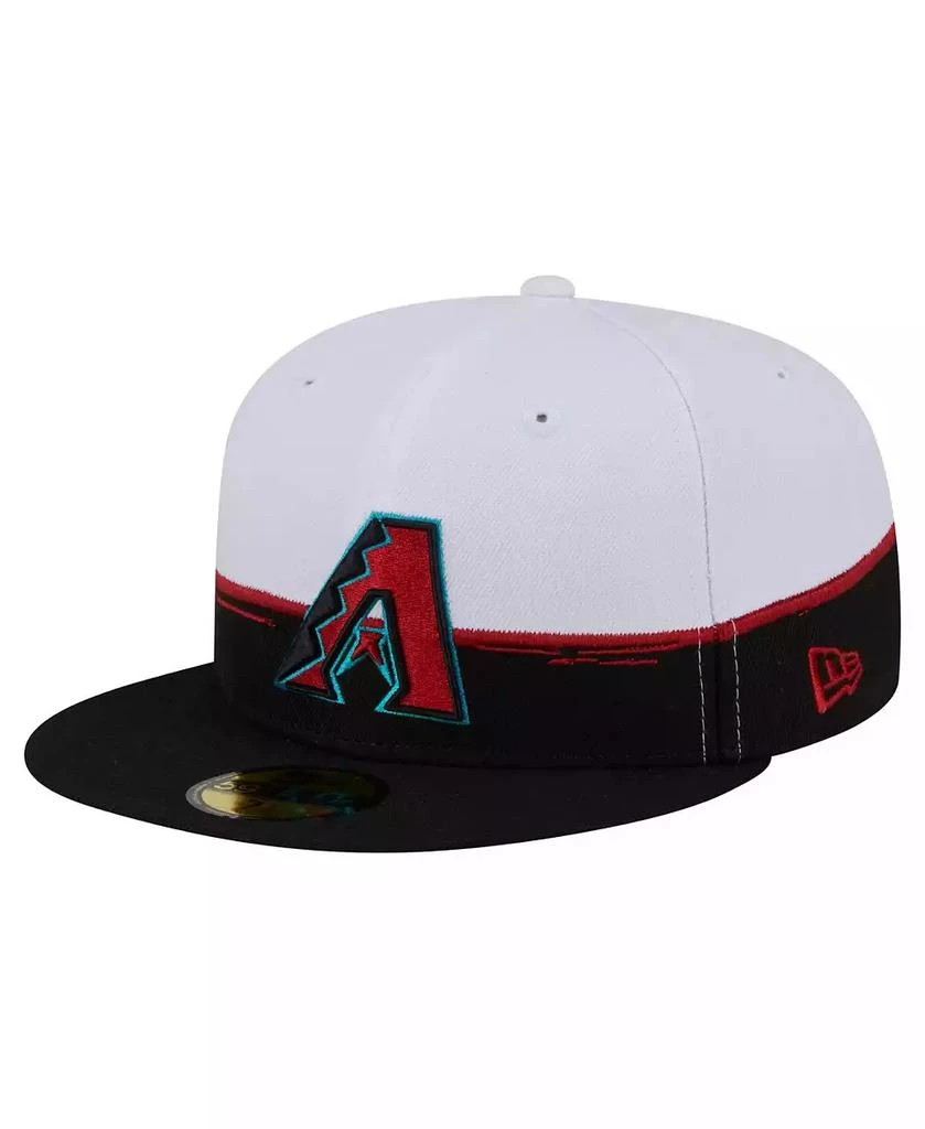 New Era Men's Black/White Arizona Diamondbacks Paint Stroke 59FIFTY Fitted Hat 1