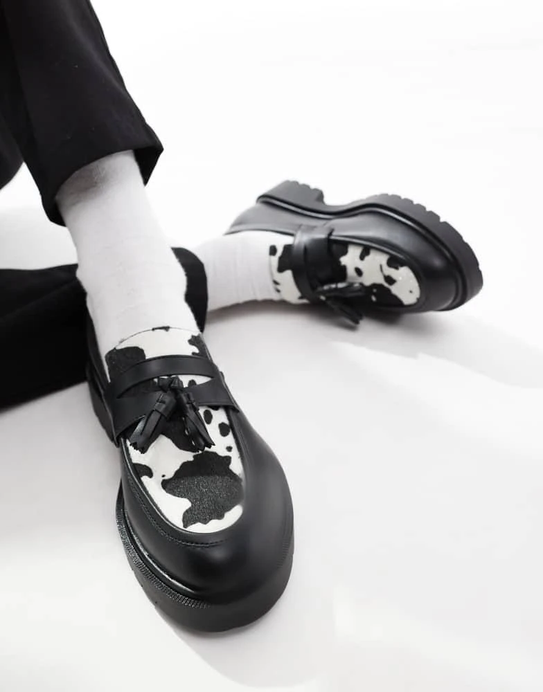 ASOS ASOS DESIGN loafers in faux fur cow 2