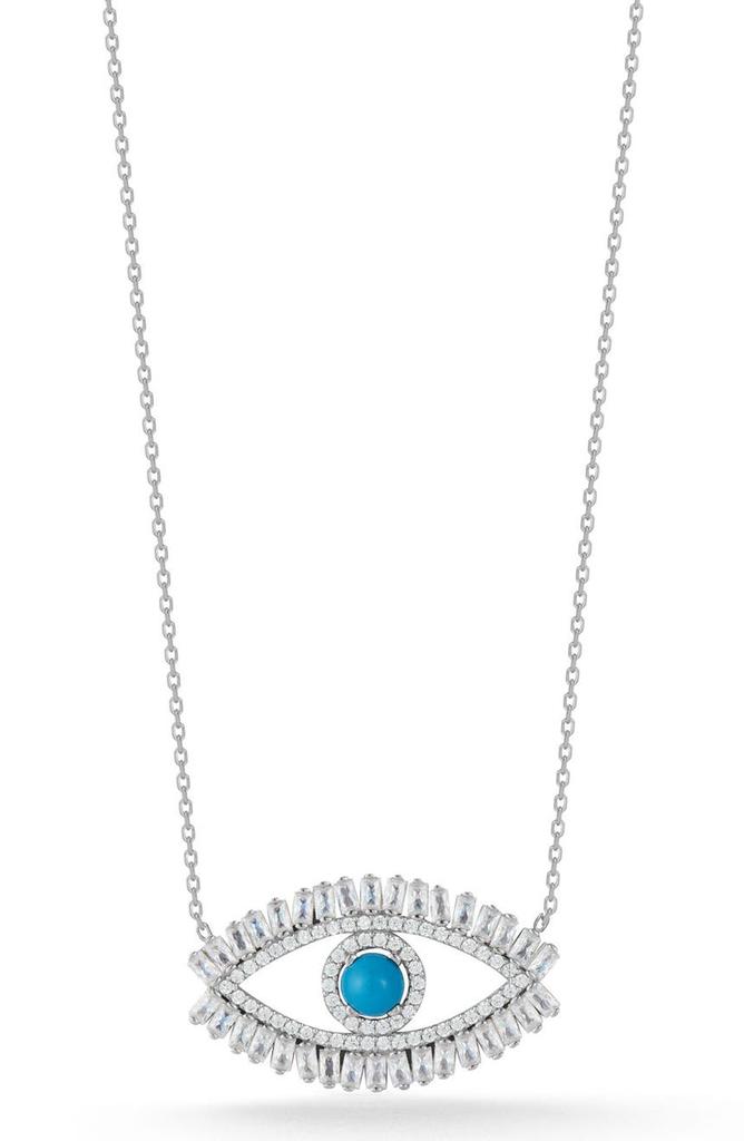 Sphera Milano Sterling Silver & CZ Evil Eye Pendant Necklace