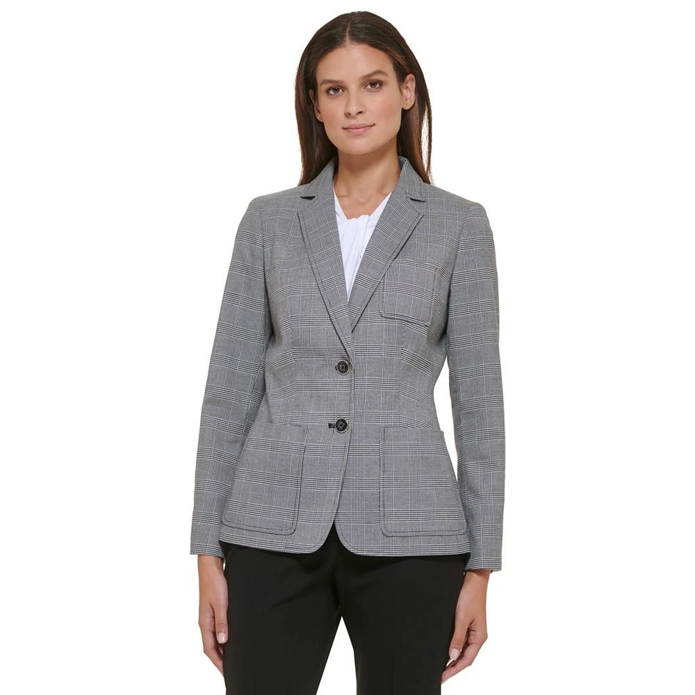 Tommy Hilfiger Women's Printed Notched-Collar Pocket-Front Blazer 1