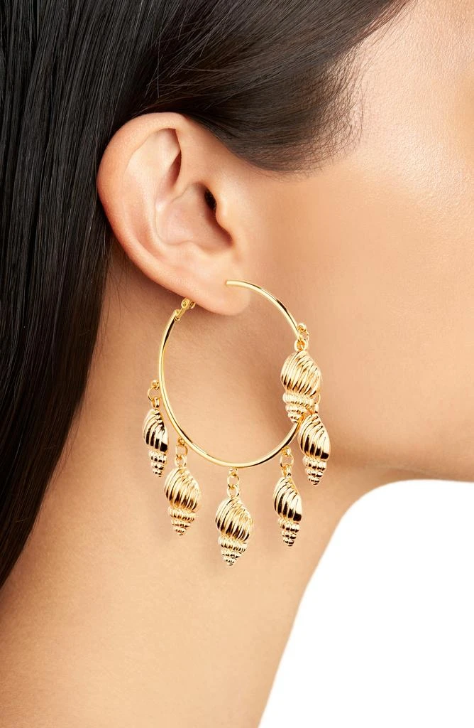 Tasha Shell Drop Hoop Earrings 2