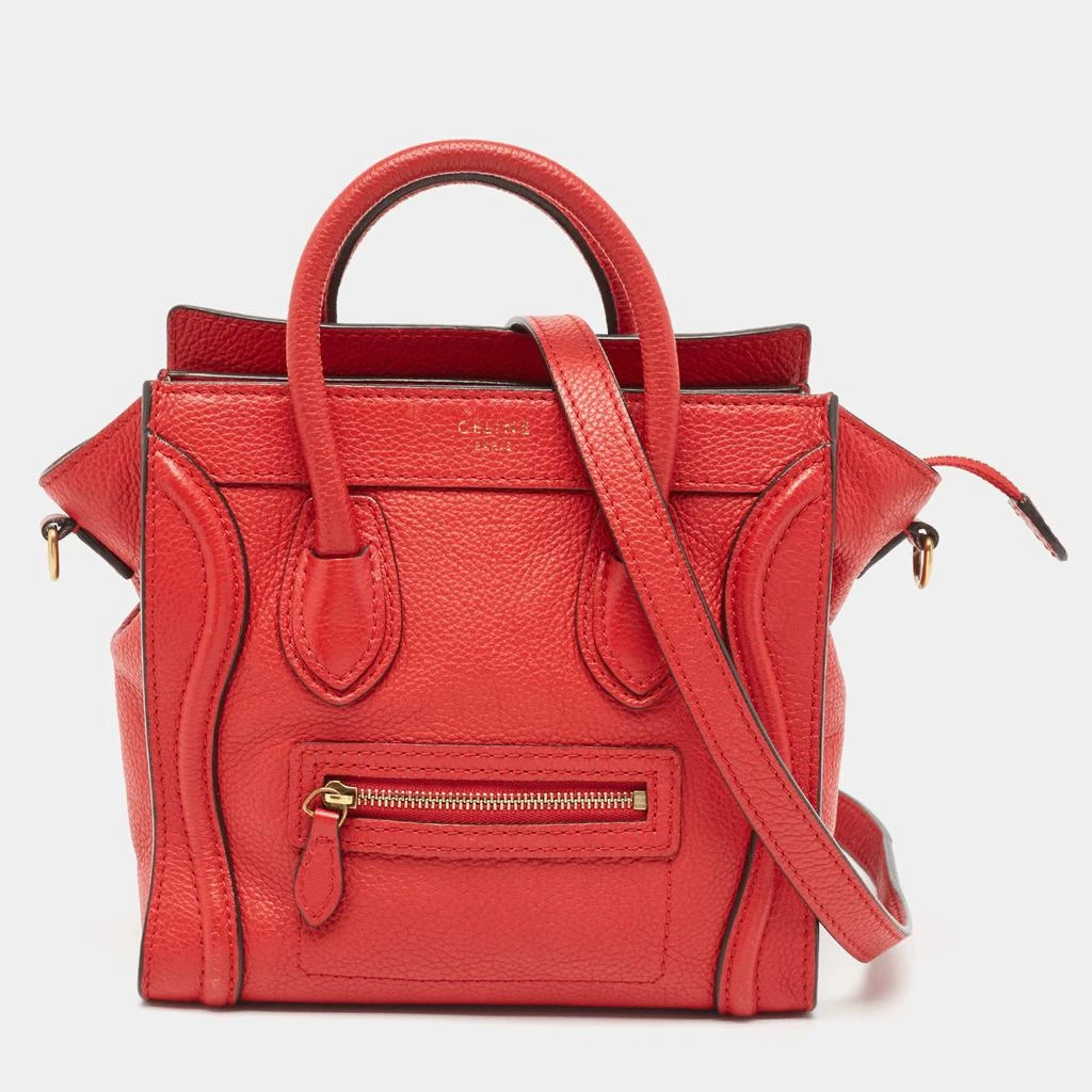 Celine Celine Red Leather Nano Luggage Tote 1