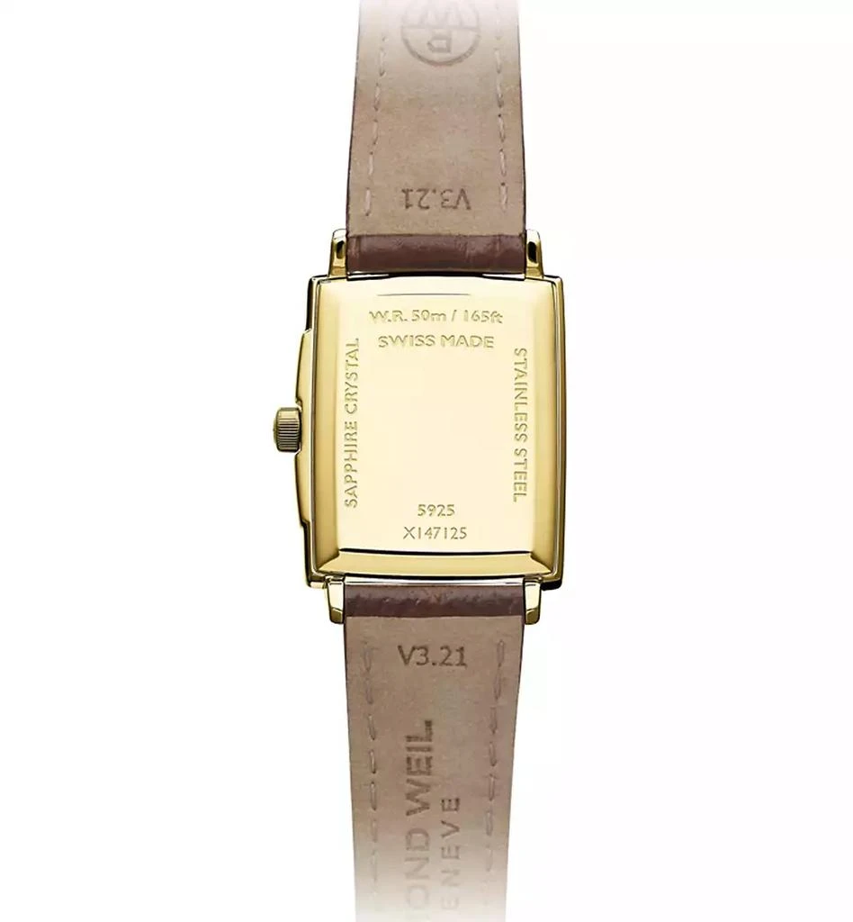 Raymond Weil Women's Swiss Toccata Brown Leather Strap Watch 22.6x28.1mm 3