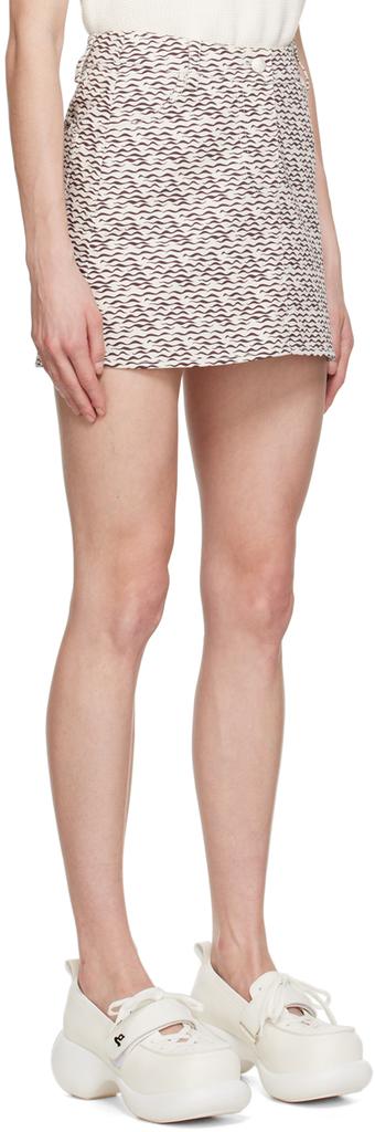 shrimps Off-White Rocky Denim Miniskirt