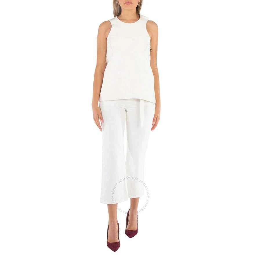 Sacai Ladies White Faux Leather Tank Top 1